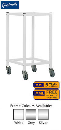 Gratnells Low Height Empty Single Column Frame Trolley - 735mm (holds 5 shallow trays or equivalent)