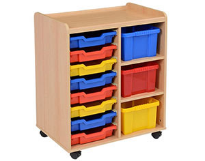 Flexi Access Unit - 3 Deep & 8 Coloured Tote Trays - Mobile