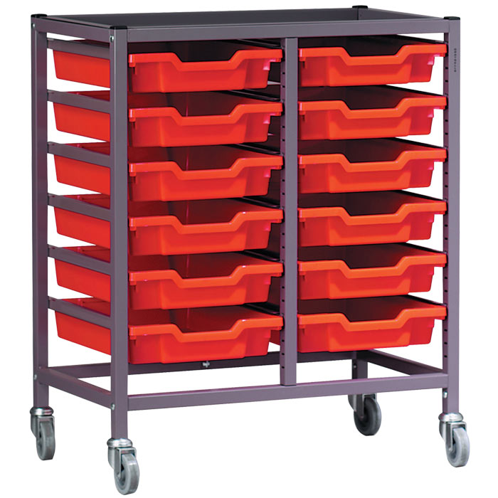 Gratnells Complete Low Height Double Column Trolley Set - 860mm