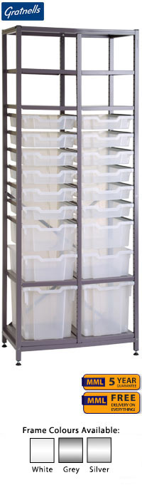 Gratnells Chemical Store Set With 18 Mixed Trays - 1850mm