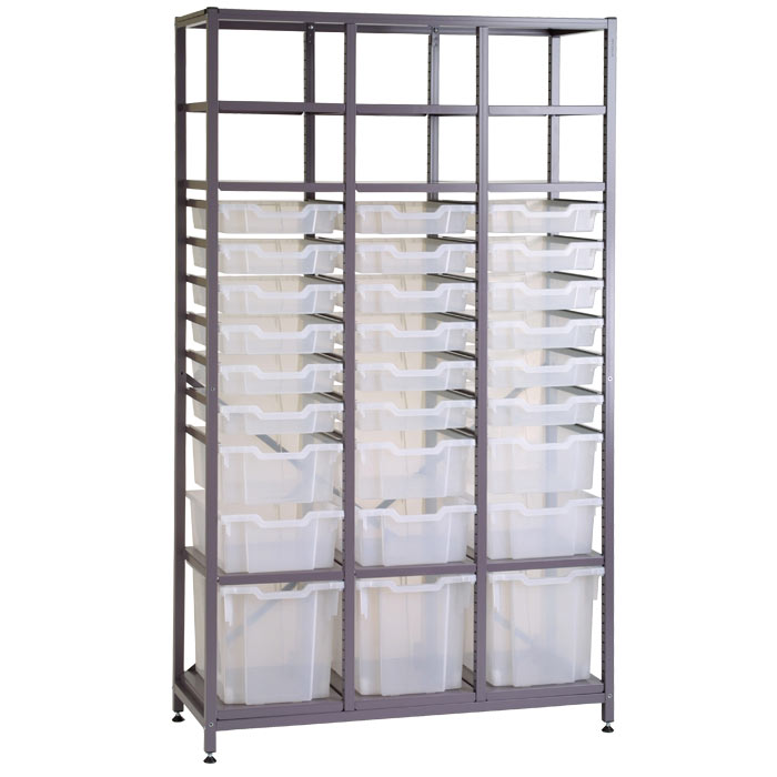 Gratnells Chemical Store Set With 27 Mixed Translucent Trays - 1850mm