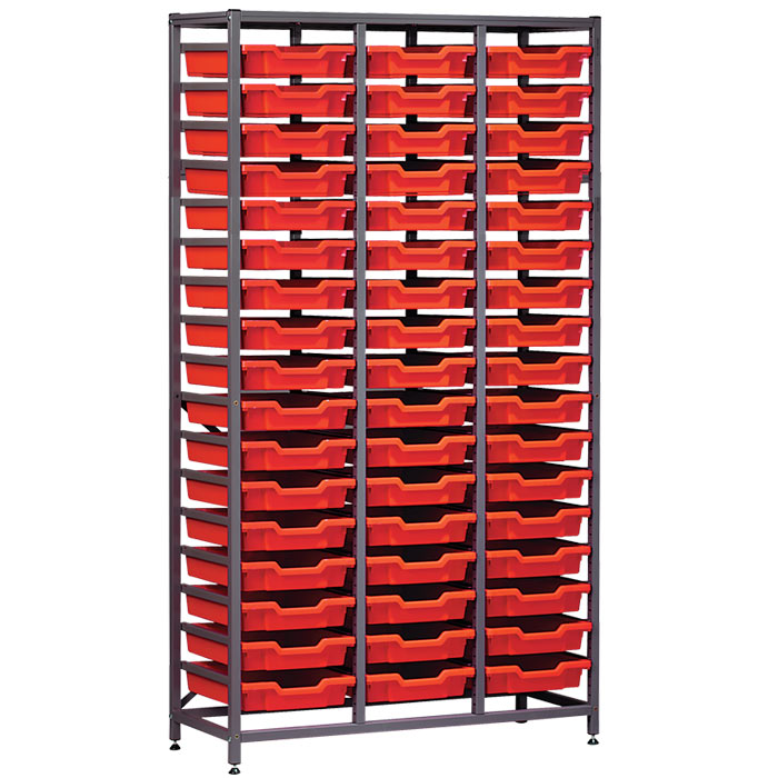 Gratnells Complete Tall Treble Column Frame With 51 Shallow Trays Set - 1850mm