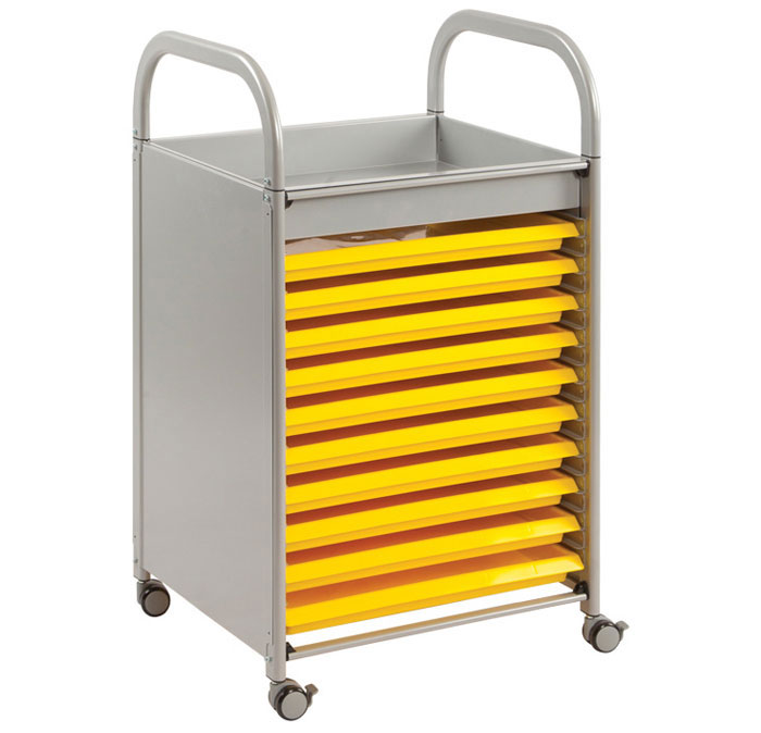 Callero Art Storage Trolley With 10 Wide Shallow Trays