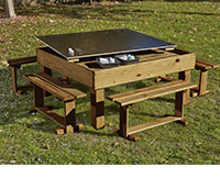 Chalk Table With Lift Lid And Benches 