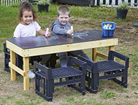 Slim H Crate Chalk Table + 4 H Crates 