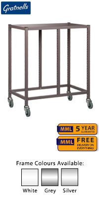 Gratnells Low Height Empty Double Column Trolley - 735mm (holds 10 shallow trays or equivalent)