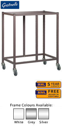 Gratnells Low Height Empty Double Column Trolley - 860mm (holds 12 shallow trays or equivalent)