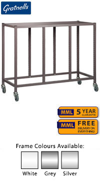 Gratnells Low Height Empty Treble Column Trolley - 735mm (holds 15 shallow trays or equivalent)