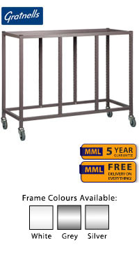 Gratnells Low Height Empty Treble Column Trolley - 860mm (holds 18 shallow trays or equivalent)