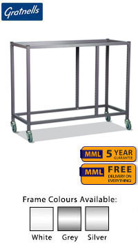 Gratnells Science Range - Under Bench Height Treble Width Trolley with Single Column (Trays) & Double Span (Shelves) - 735mm