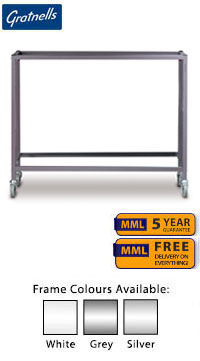 Gratnells Science Range - Under Bench Height Treble Span Adjustable Trolley With No Shelves - 735mm