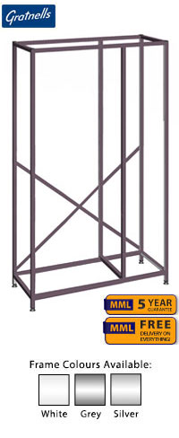 Gratnells Science Range - Tall Treble Width Empty Frame - Single Column (Trays) and Double Span (Shelves) - 1850mm