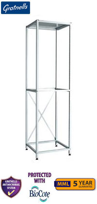 Gratnells Classic Medical Single Column Empty Frame - 1850mm (holds 16 wide trays, 10 shallow baskets or 7 deep baskets)