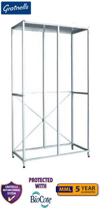 Gratnells Classic Medical Double Column Empty Frame - 1850mm (holds 32 wide trays, 20 shallow baskets or 14 deep baskets)