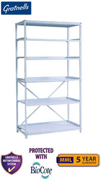 Gratnells Classic Medical Wide Column Frame With 5 Standard Shelves