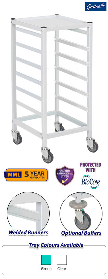 Gratnells Compact Single Column Fixed Runner Trolley - 850mm High