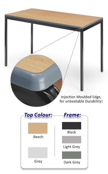 Contract Range Moulded Edge - Fully Welded Rectangular Classroom Table - 1200mm x 600mm