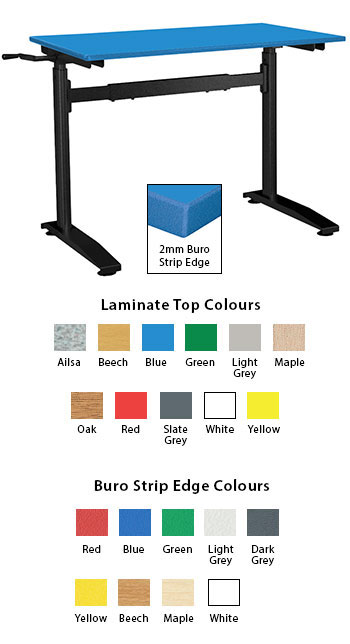 HA600 Height Adjustable Table - MDF Top And 2mm Buro Strip Edging 