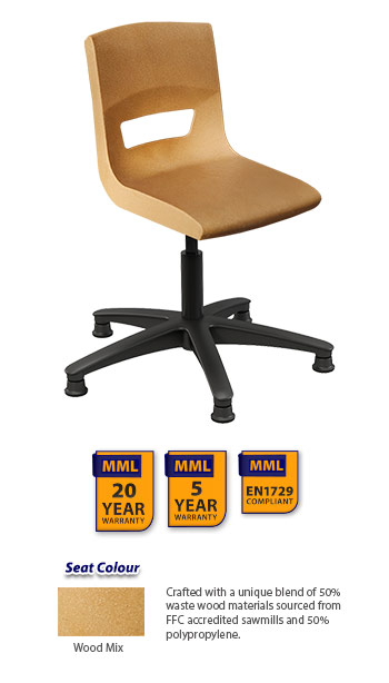 Postura Plus Task Chair Wood Mix - Nylon Base