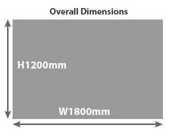 Wall Mounted Rollerboard Frame (3 Section Surface) W1800 x H1200mm 