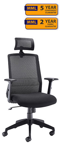 Denali High Back Office Chair with Headrest