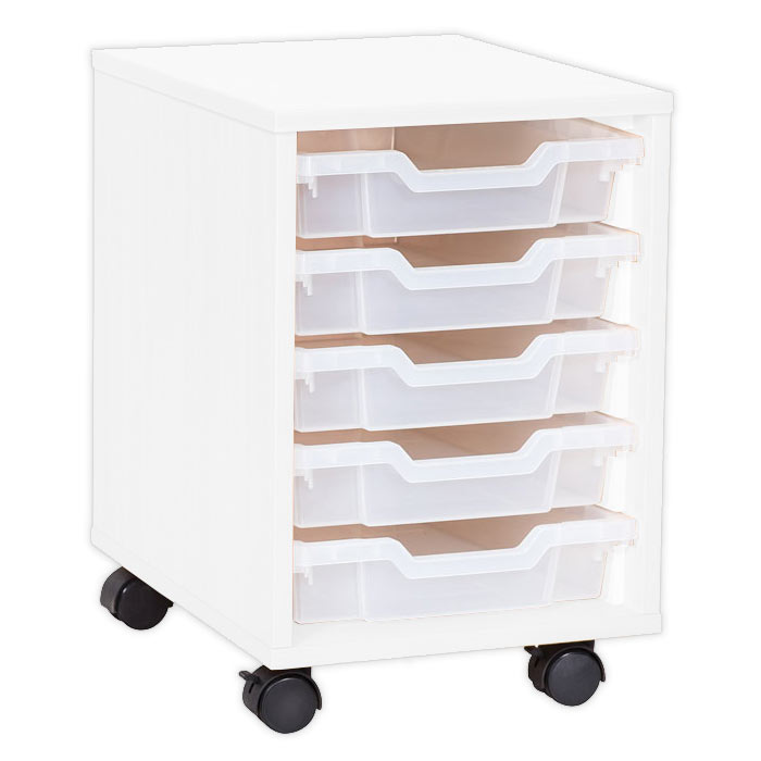 Sturdy Storage - Single Shallow Tray White Column Unit