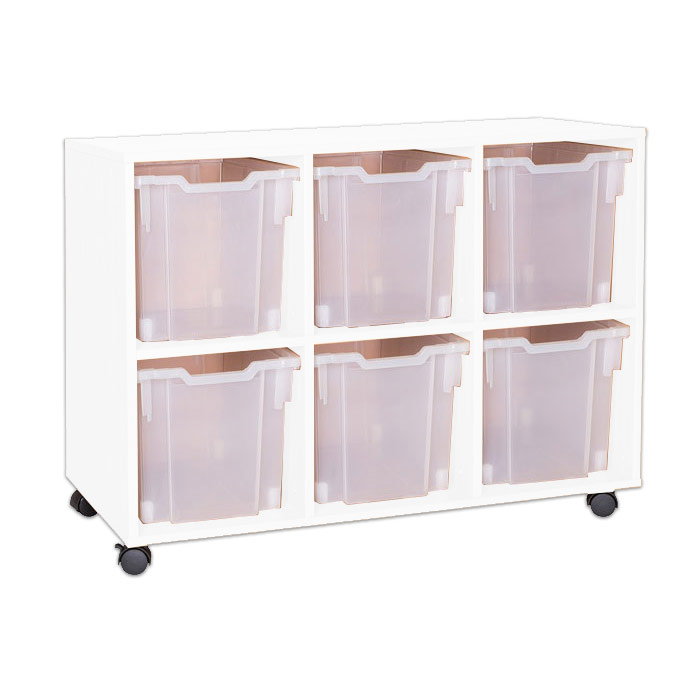 Sturdy Storage - Ready Assembled White Cubbyhole Storage With 6 Jumbo Trays