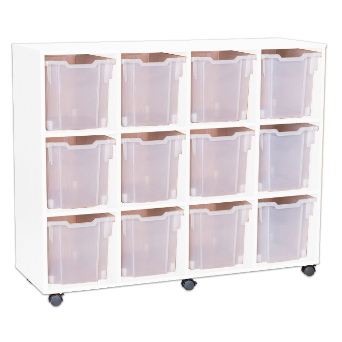 Sturdy Storage - Ready Assembled White Cubbyhole Storage With 12 Jumbo Trays