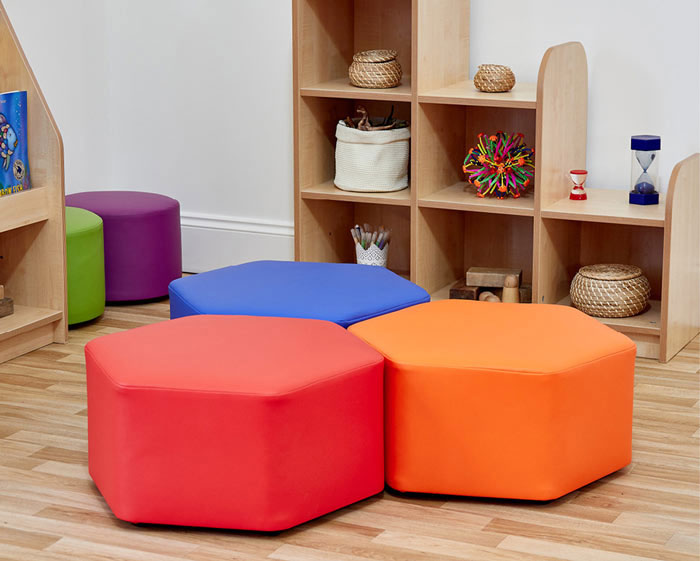 Acorn Early Years Large Hexagon Foam Seats - (Set of Three)