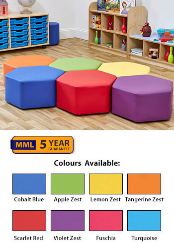 Acorn Early Years Large Hexagon Foam Seats - (Set of Six)