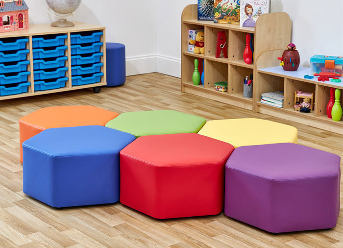 Acorn Early Years Large Hexagon Foam Seats - (Set of Six)