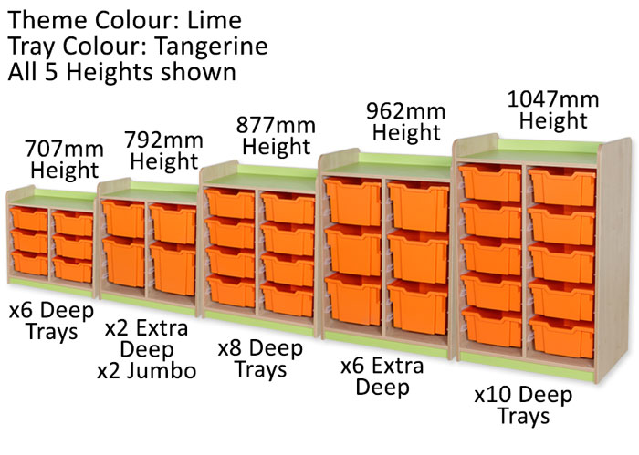 KubbyClass Double Bay Deep Tray Units - 5 Heights