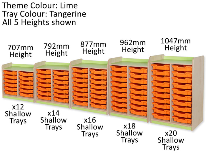 KubbyClass Double Bay Shallow Tray Units - 5 Heights