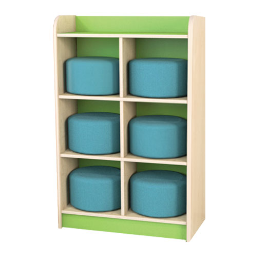 KubbyClass Twin Storage Cubes - 6 Space with 6 Pod Seats Unit