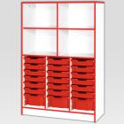 Jaz Storage Range - Triple Width Variety Tray Unit with Open Storage - view 1