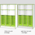 Jaz Storage Range - Triple Width Variety Tray Unit with Open Storage - view 3