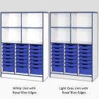 Jaz Storage Range - Triple Width Variety Tray Unit with Open Storage - view 2