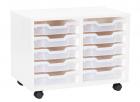 Sturdy Storage - Double Shallow Tray White Column Unit - view 1