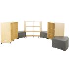 Set of 3 Shelf Units and 3 Ottomans  - view 3