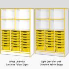 Jaz Storage Range - Triple Width Variety Tray Unit with Open Storage - view 4